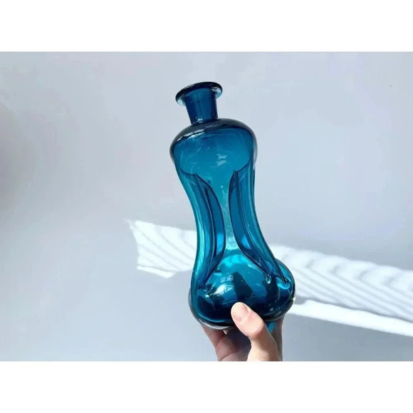 Vintage Kluk Kluk Holmegaard Vintage Midcentury Modern Glass Decanter - 10" - Picture 3 of 10